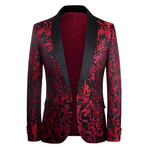 The Abelard Jacquard Slim Fit Blazer Tuxedo Suit Jacket WD Styles XS 