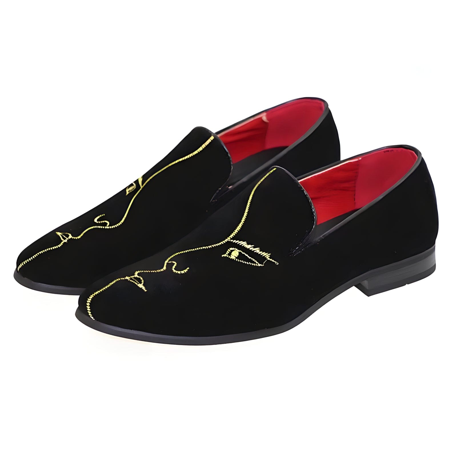 The Profile Embroidered Suede Penny Loafers WD Styles US 6 / EU 39 