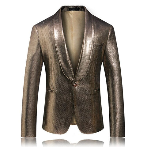 The Champlain Gold Slim Fit Blazer Tuxedo Jacket WD Styles XS 