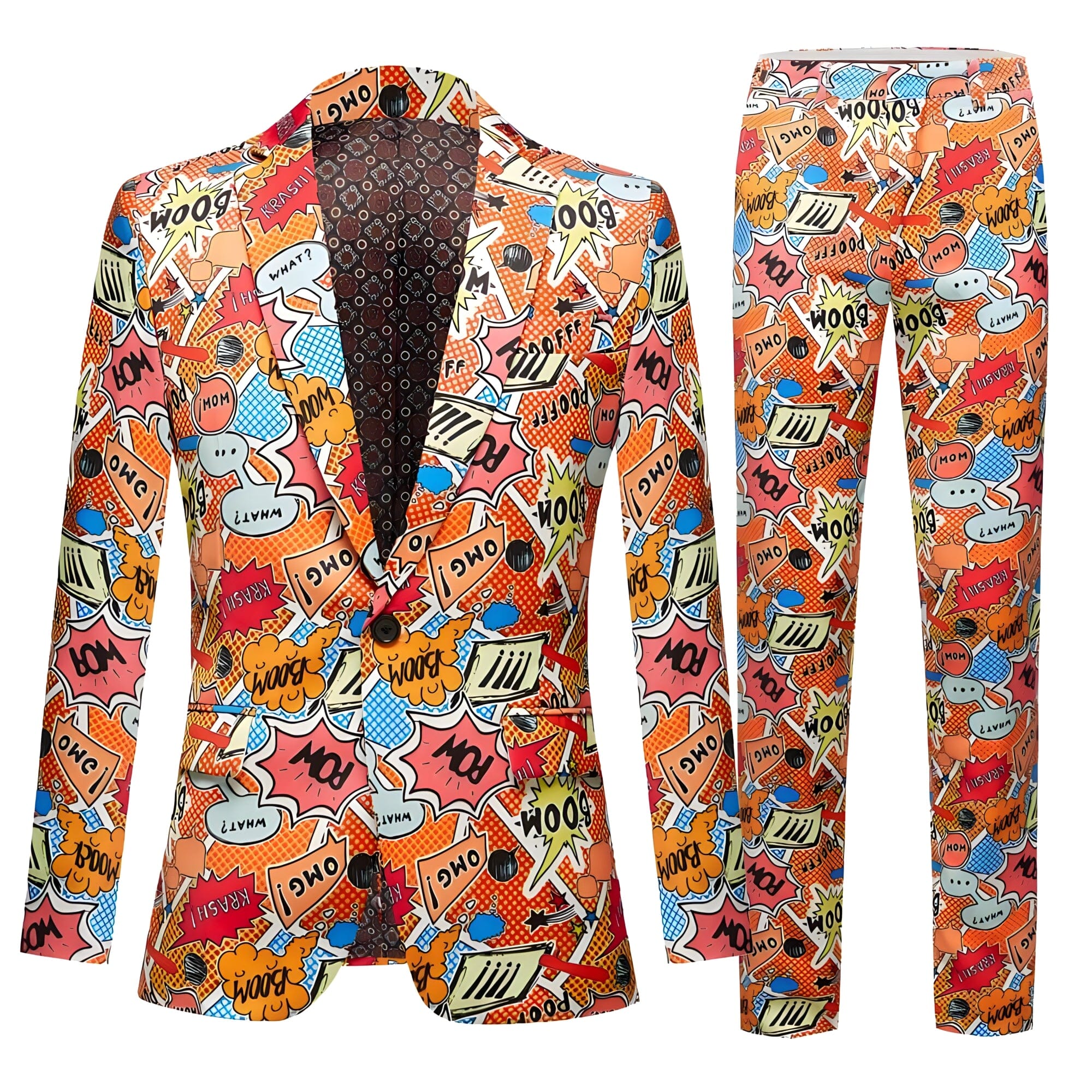 The Pop Art Slim Fit Two-Piece Suit - Tangerine WD Styles XXS 