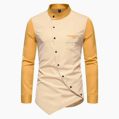 The Severus Long Sleeve Patchwork Shirt - Multiple Colors WD Styles Yellow S 