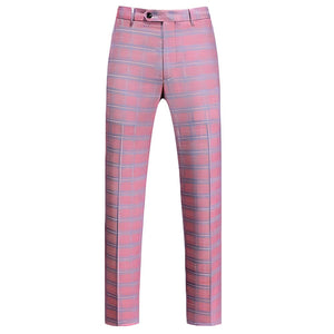 The Alain Plaid Slim Fit Dress Suit Pants Trousers - Multiple Colors WD Styles Salmon XS 