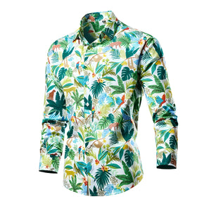 The Quinton Long Sleeves Printed Shirt - Multiple Colors WD Styles White XL 