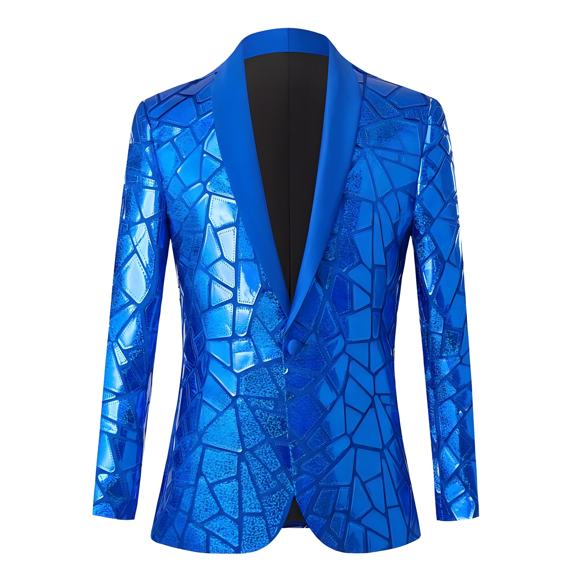 The Geo Sequin Slim Fit Blazer Suit Jacket - Cobalt WD Styles XS 