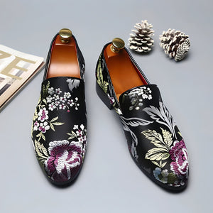 The Olivier Floral Embroidered Penny Loafers - Multiple Colors WD Styles Black US 5 / EU 38 