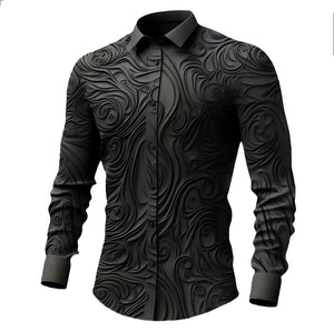 The Leonidas Long Sleeve Printed Shirt - Multiple Colors WD Styles Black S 