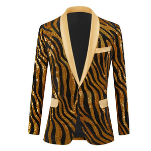 The Striking Sequin Stripe Men's Host Tuxedo - Multiple Colors WD Styles Orange 3XS 