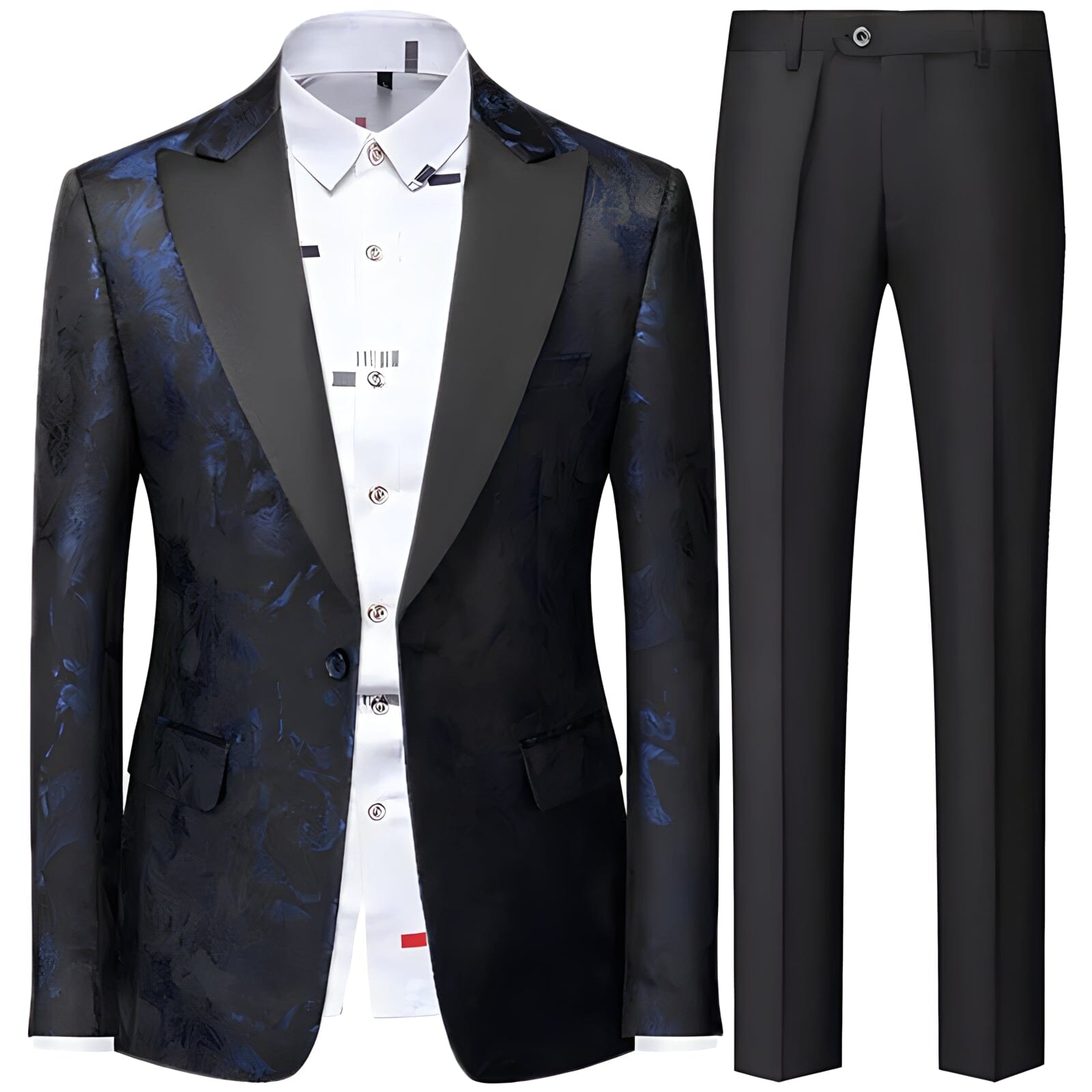 The Blaze Jacquard Slim Fit Two-Piece Suit - Multiple Colors WD Styles Blue XXS 