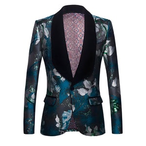 The Bastien Jacquard Slim Fit Blazer Suit Jacket - Emerald WD Styles 36 / XS 