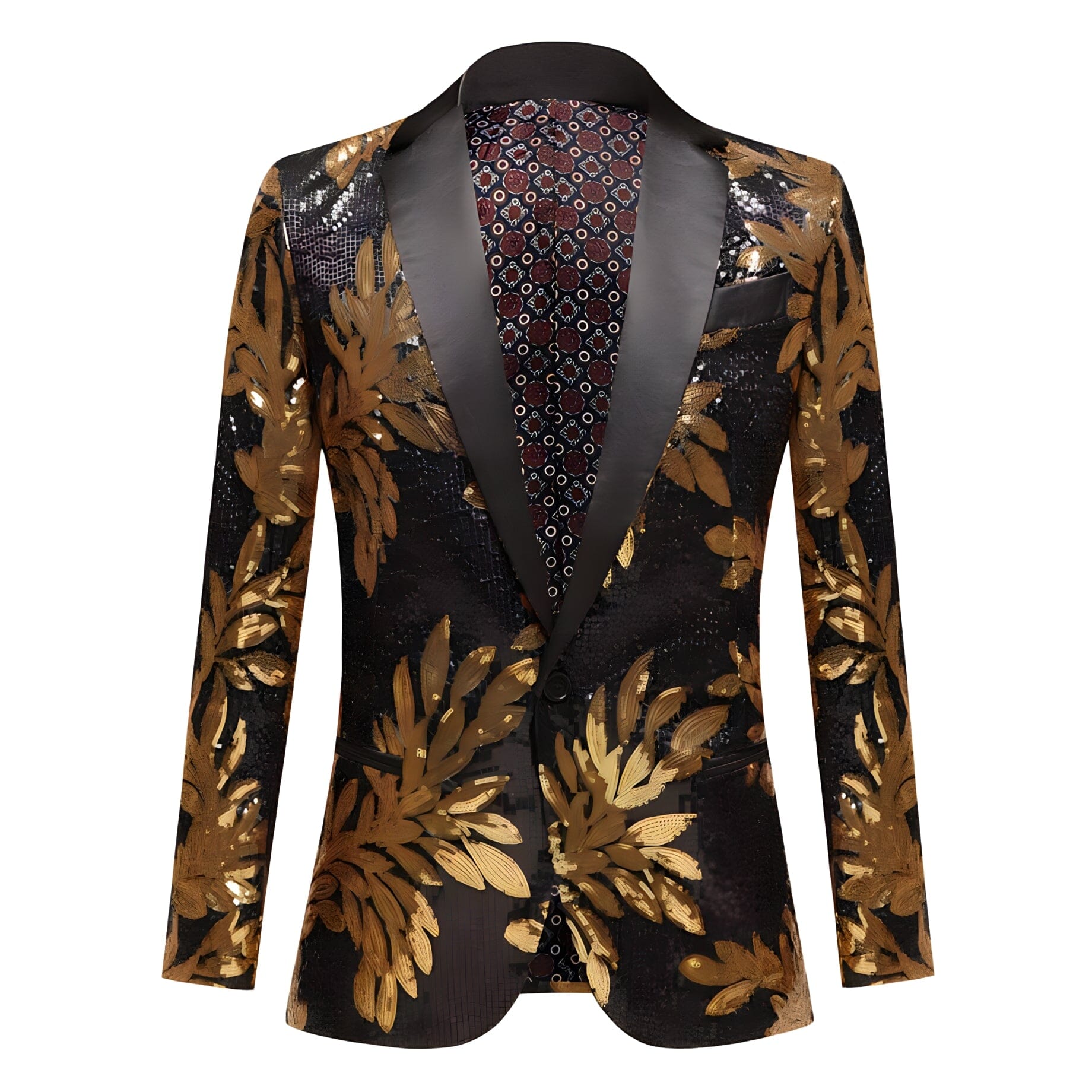 The Golden Palm Sequin Slim Fit Blazer Suit Jacket WD Styles 36R / XS 