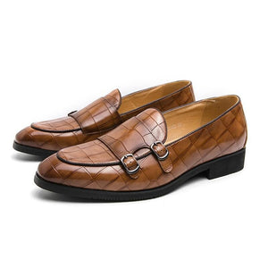 The Maddox Faux Croc Leather Monk Strap Penny Loafers - Multiple Colors WD Styles 