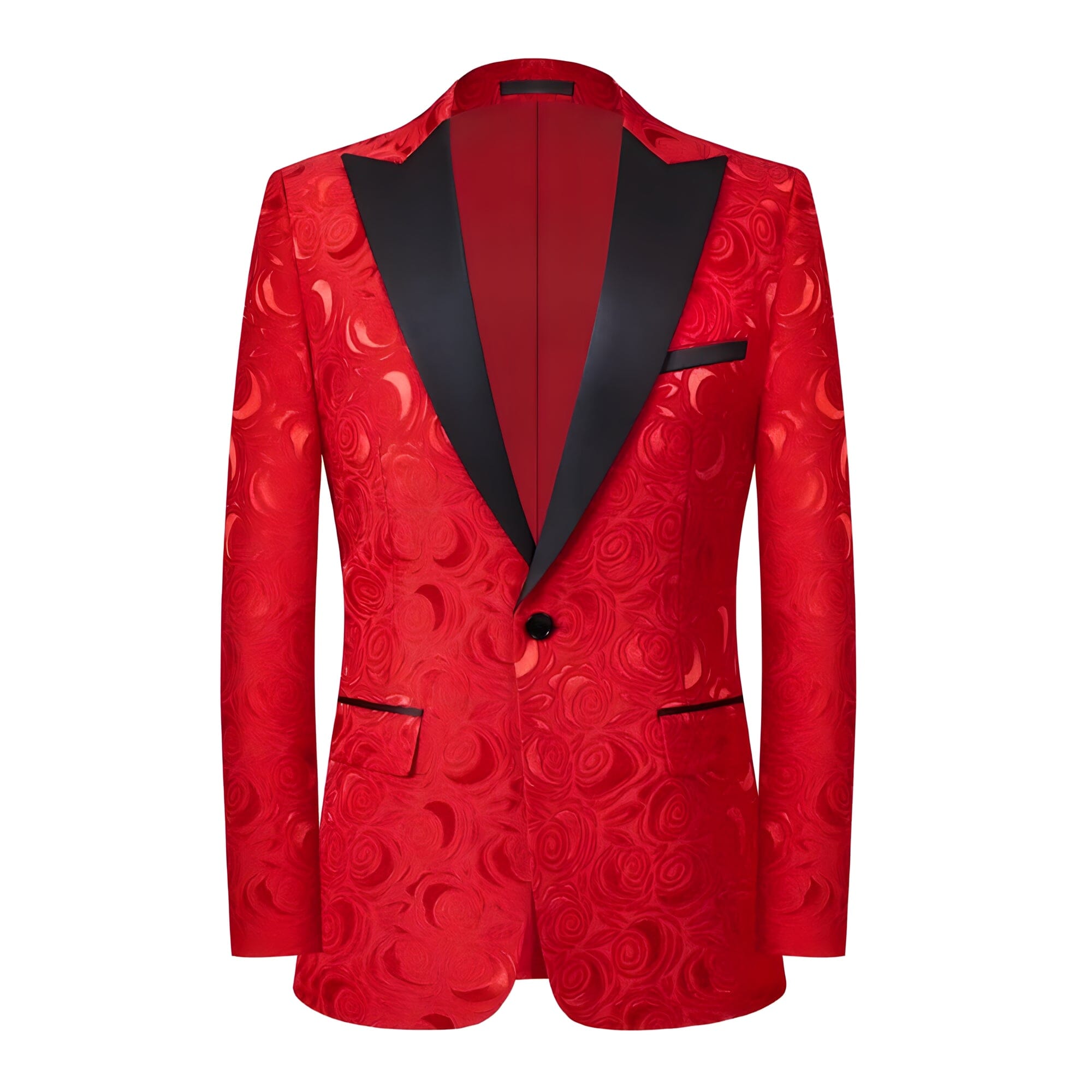 The Vance Jacquard Slim Fit Blazer Suit Jacket - Multiple Colors WD Styles Red XS 