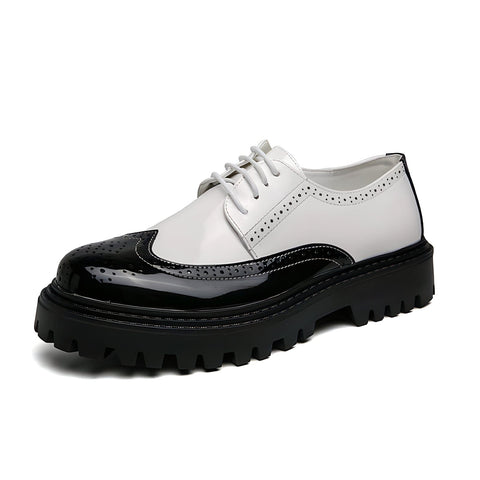 The Geoffrey Patent Leather Oxford Dress Shoes - Multiple Colors WD Styles White US 5 / EU 38 