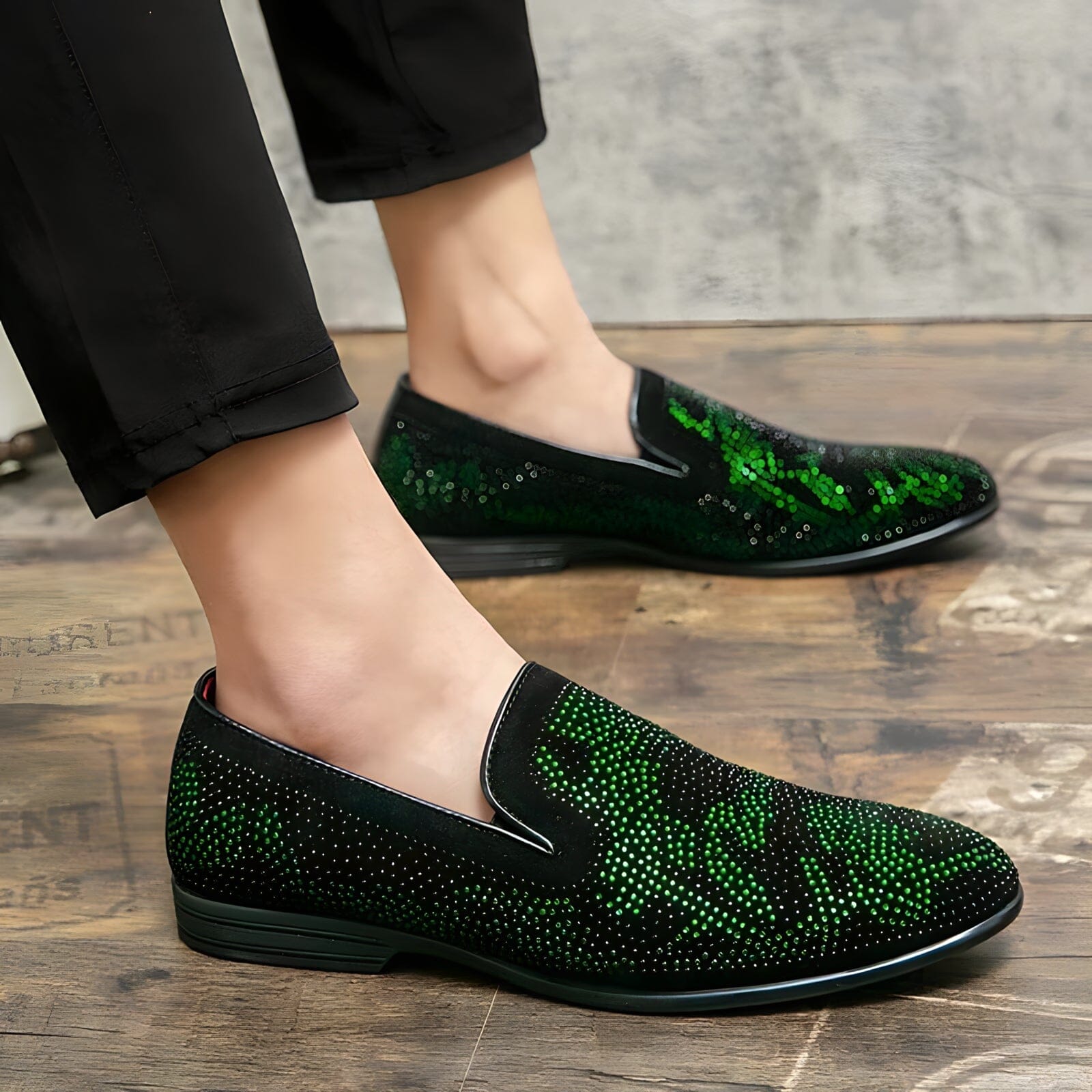 The Rio Crystal Studded Penny Loafers - Multiple Colors WD Styles Green US 5 / EU 38 