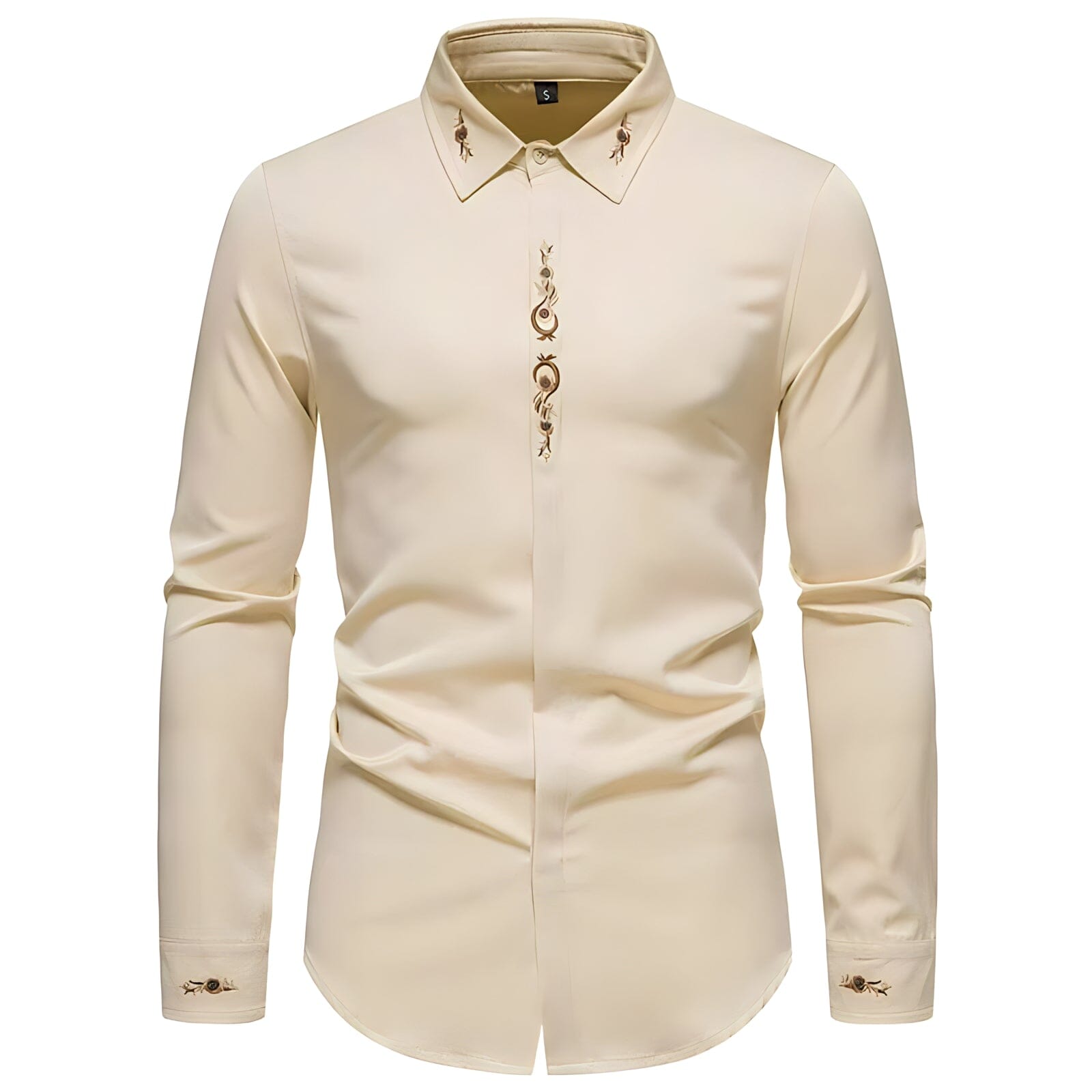 The Terrace Embroidered Long Sleeve Shirt - Multiple Colors WD Styles Cream S 