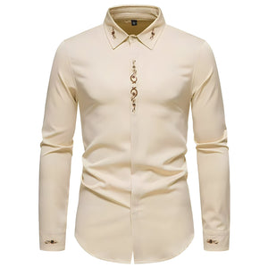 The Terrace Embroidered Long Sleeve Shirt - Multiple Colors WD Styles Cream S 