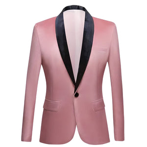 The Xavier Velvet Slim Fit Blazer Suit Jacket - Salmon Shop5798684 Store XS 