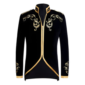 The Imperial Velvet Mandarin Collar Jacket - Multiple Colors Shop5798684 Store Black XS 