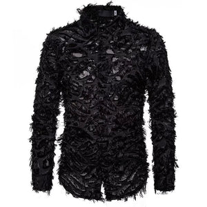 The Raven Feathered Long Sleeve Shirt - Multiple Colors WD Styles Black S 