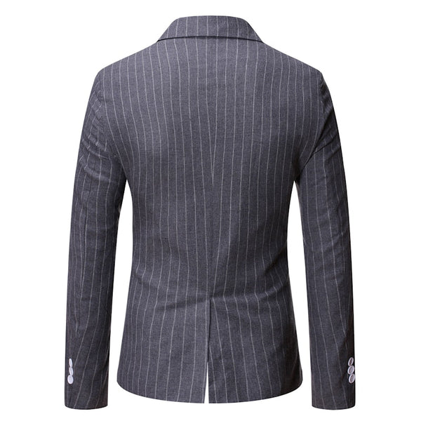 The "Hamilton" Pinstripe Slim Fit Blazer Suit Jacket - Heather Grey WD Styles 