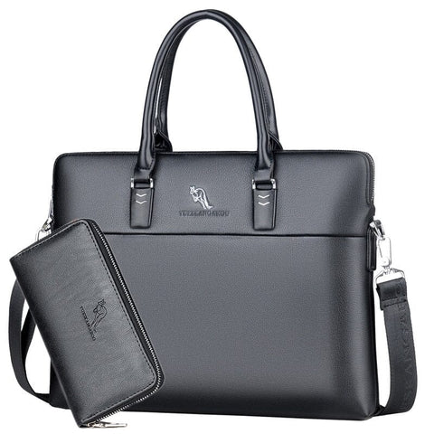 The Maddox Messenger Laptop Shoulder Bag Briefcase - Black WD Styles 