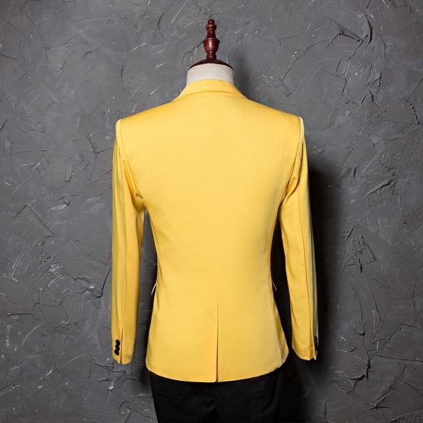 The "Cherub" Slim Fit Blazer Suit Jacket - Maize Yellow William // David 