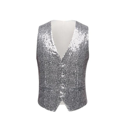 The "Crystal" Sequin Vest - Platinum William // David XS 