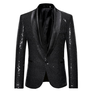 The "Crystal" Slim Fit Blazer Suit Jacket - Jet Black William // David 